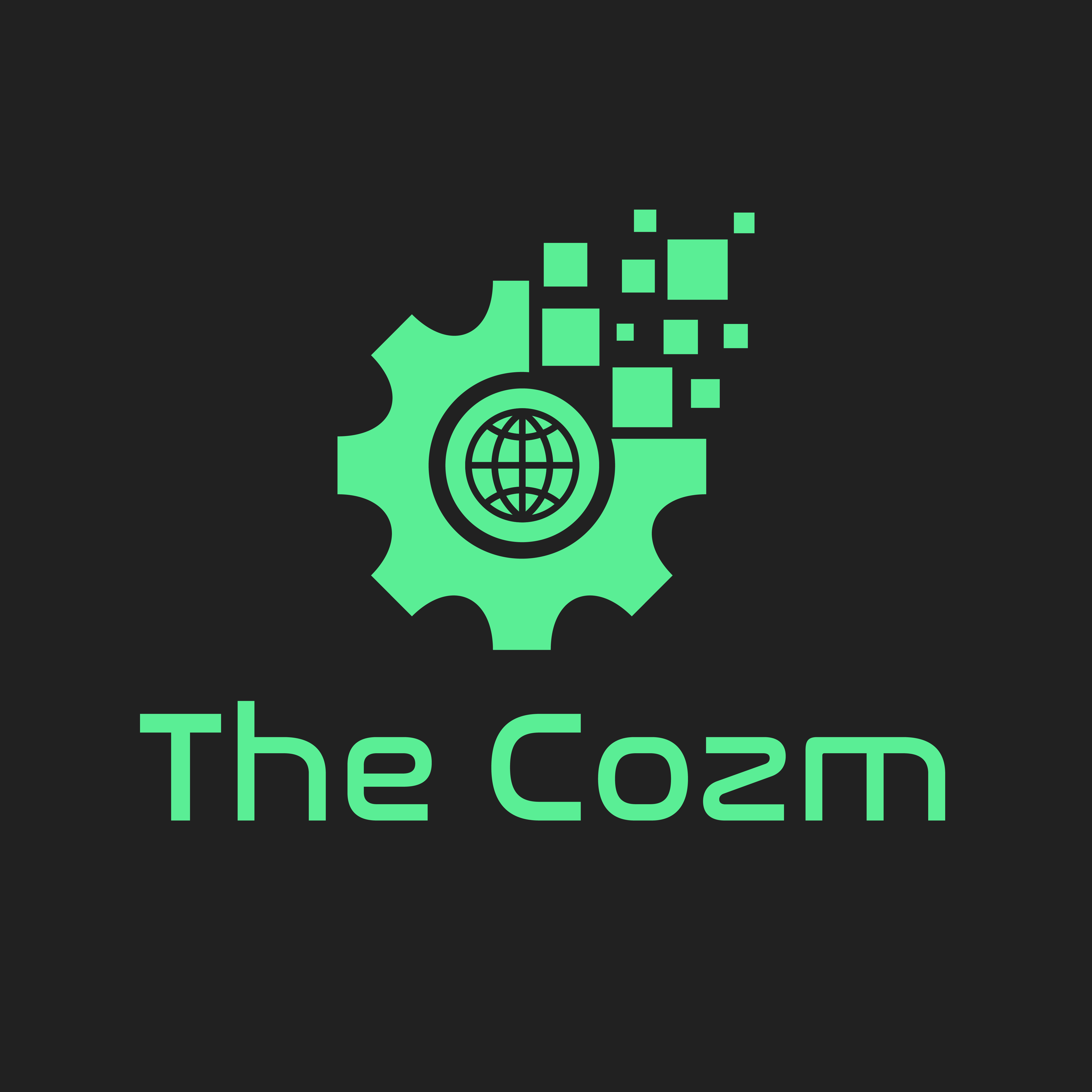 Dark logo of the Cozm